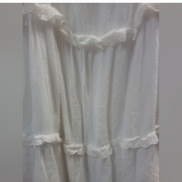 RAILS " Carlyn " White Mini Dress Tie Straps Ruffle Tiered Dress LARGE - Picture 5 of 16